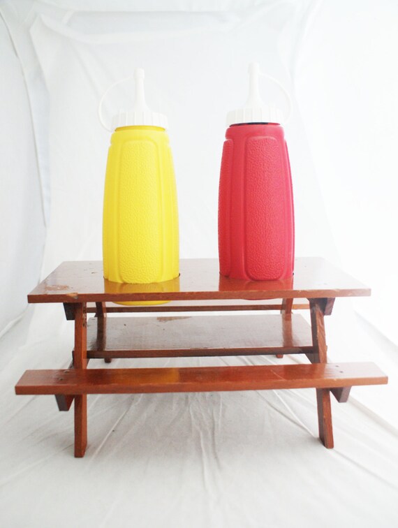 Ketchup and Mustard Holder Vintage 1960s Picnic Table Etsy