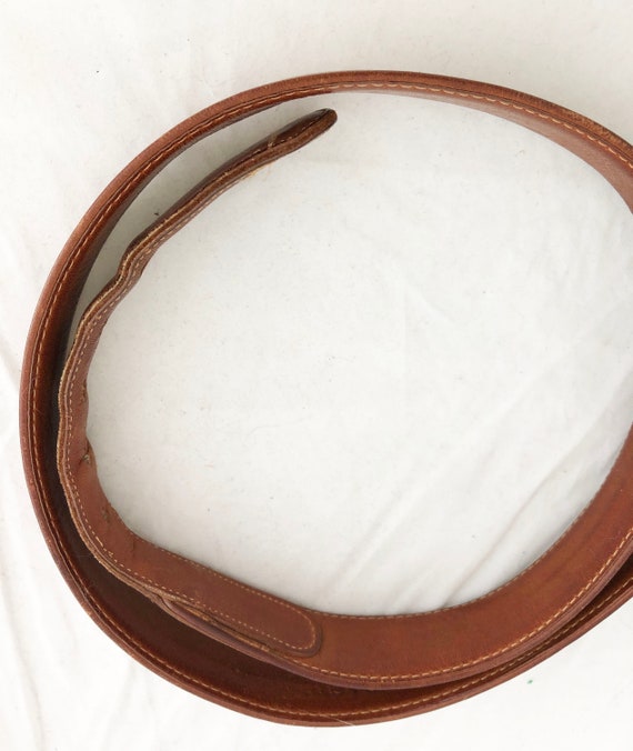 Vintage Coach British Tan thin leather belt brass headwear sz S NEW COACH VINTAGE BRITISH TAN LEATHER WOMEN main image 3
