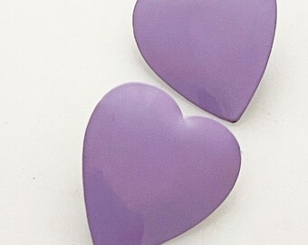 Boucle D'Oreille Vintage En Plastique Violet - Ancien Stock - Neuf Sans Emballage