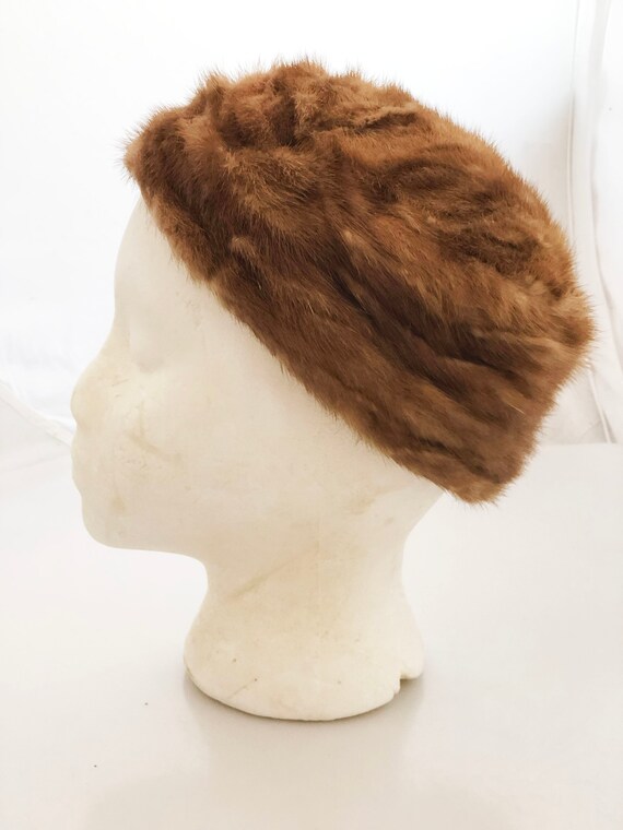 Vintage fur Hat - Mildred Davis INC retro 1950s 1… - image 5