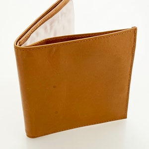 Vintage Brieftasche - Tan Rindsleder Leder Kartenhalter mit Cash-Halter und Kunststoff-Einsatz