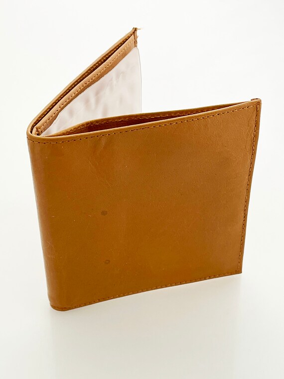 Vintage Wallet- Tan Cowhide Leather Credit Card Holder With Cash