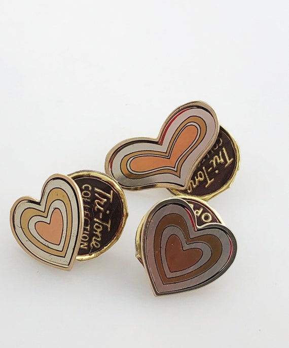 Scatter Pins - Set of three tiny matching heart s… - image 1