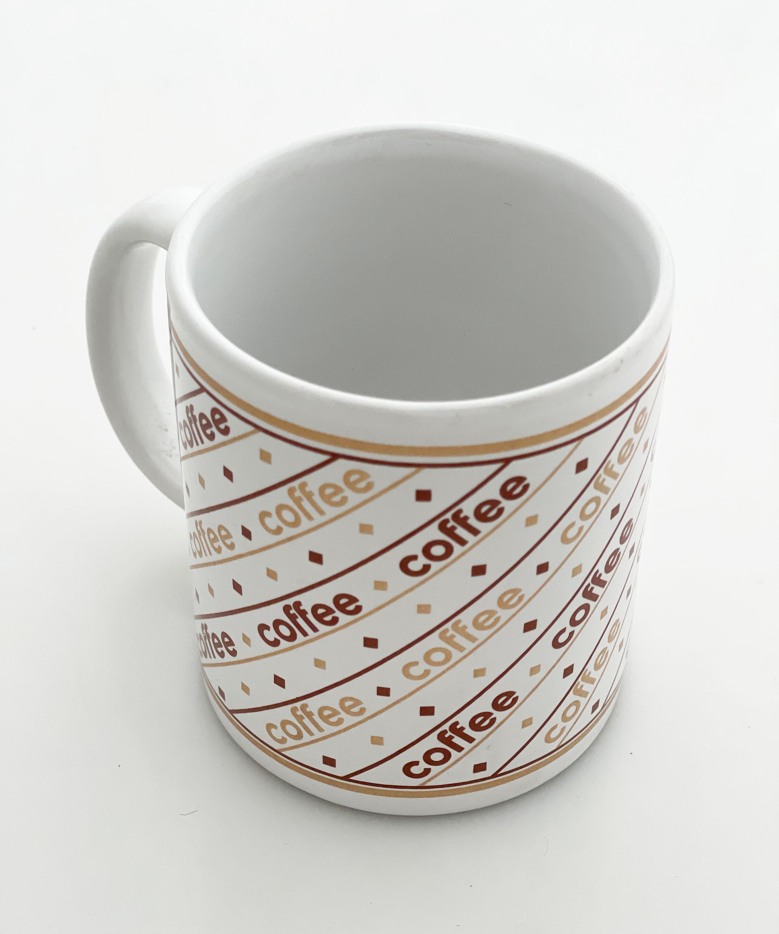 tasse à café vintage des années 90 - céramique graphics houston foods bureau tasse café