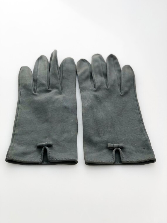 Vintage Gloves- Christian Dior Sea Island gray bo… - image 8