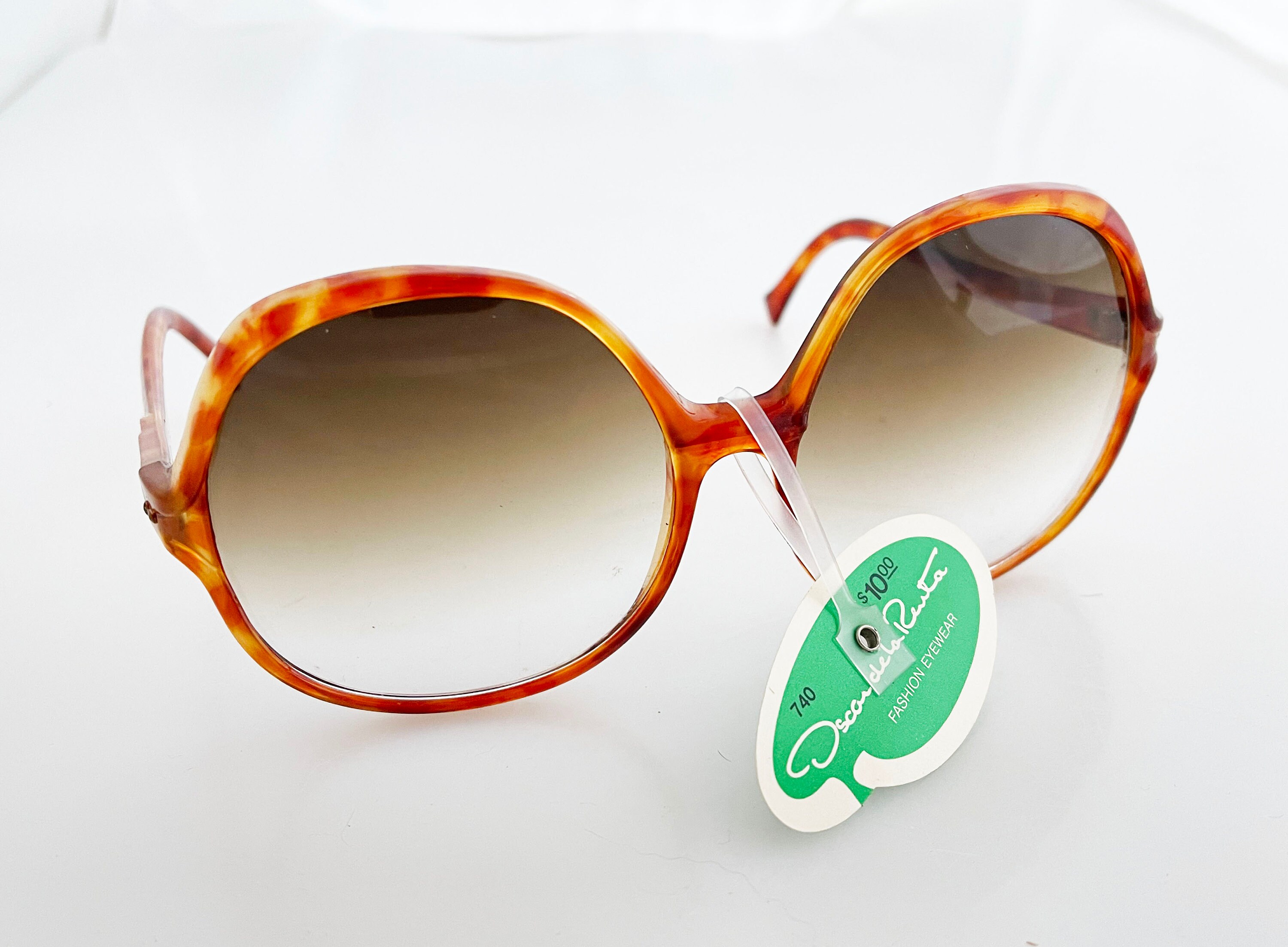 NEW Vintage Oversize Sunglasses | Non RX Blue Fade Lens Oscar de la Renta 1980s Blue 1980s Vintage Eyeglasses Sunglasses for sale | eBay main image 2