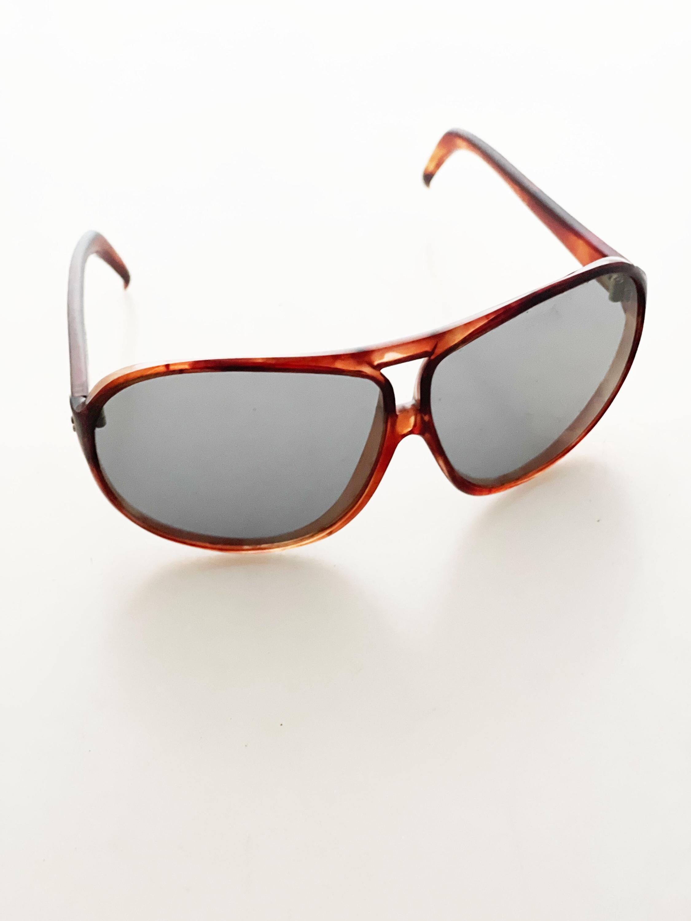 Sunglasses - Vintage Oversize Tortoise Shell Brown Aviator  display picture 1