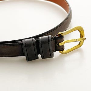 未使用　コーチ　ゴールドバックル　ハンドメイド　レザーベルト　ブラック　75cm COACH（コーチ） 国内発送 ベルト レディース COACH 25MM シグネチャー