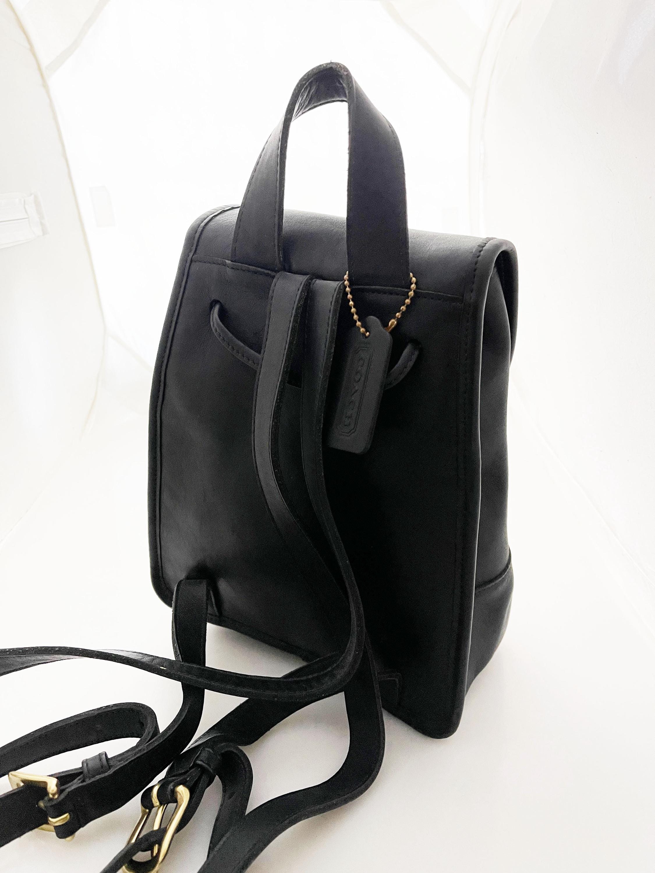 Backpack- Coach Black Leather Mini Daypack With Top Handle Backpack- Coach Black Leather Mini Daypack With Top Handle