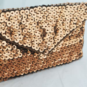 Clutch - Brown Sequins Beaded Walborg Envelope