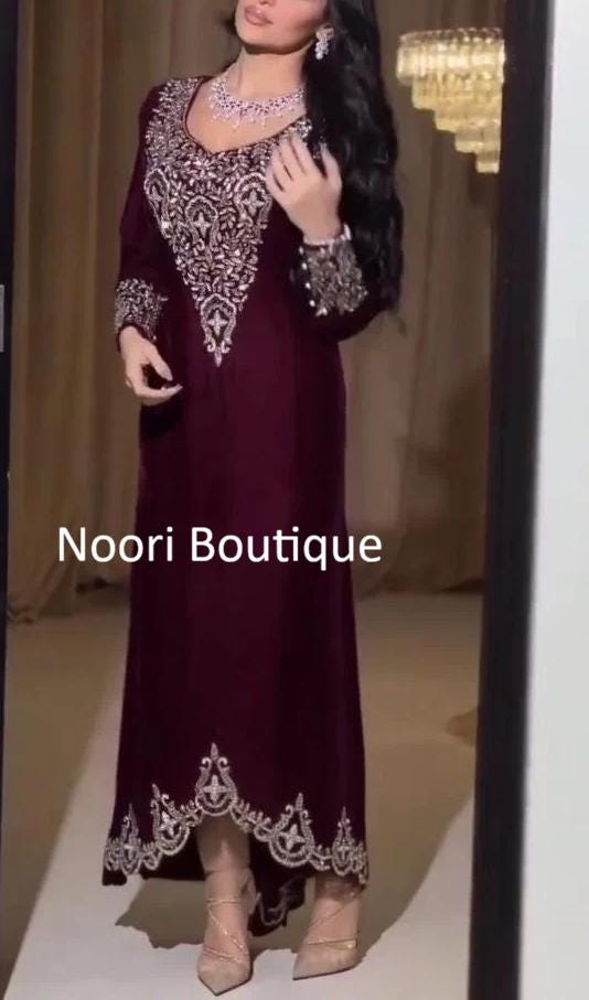 Gold Maroon Dress - Etsy