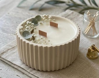 Candela di soia naturale | Ciotola in ceramica | Festa della mamma | Arredamento minimalista | Fragranza pregiata | Realizzata a mano