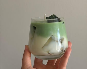 Bougie parfumée au matcha et à la mangue | Décoration Japandi | Cadeau pour les amateurs de matcha