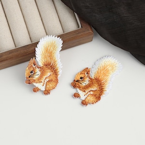 Squirrel patch embroidery iron-on patches DIY Animal Decals