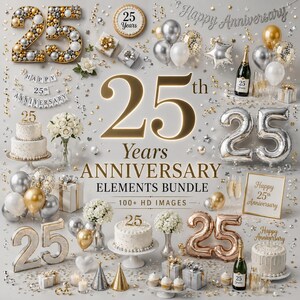 25-jähriges Jubiläums-Assets-Bundle, 100+ HD-Bilder, 4000 pixel 300 dpi