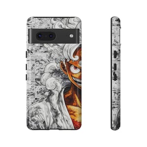 Luffy Gear 5 Anime Phone Case, Joyboy Manga Panel Tough Cover for Google Pixel 9 8 7 Pro XL 9 Pro Dual Layer Sun God Warrior