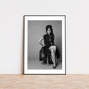 amy winehouse black and white dress Poster A high quality unframed