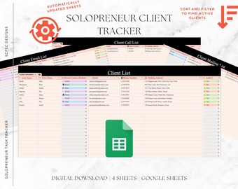 Client System| Small Business CRM Template | Client Management Google Sheets | Customer Tracker | Instant Download