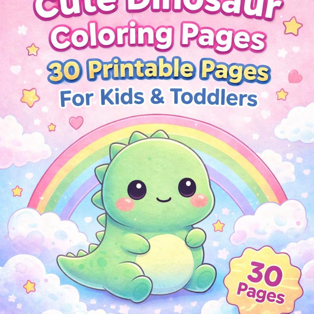 Cute Dinosaur Coloring Pages for Kids Ages 3-5, Easy Toddler Printable ...