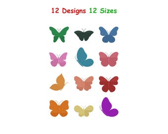 Mini Butterfly Machine Embroidery Design - Mini Fill Stitch Embroidery Design - Mini Butterfly Embroidery - Butterfly Patterns - 10 Sizes