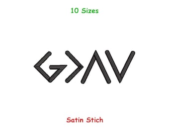 God is Greater Than The Highs and Lows Symbol Machine Embroidery Design - Bible Quote Pattern -Religious Embroidery - 10 Sizes