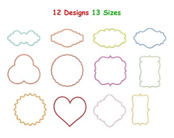 Decorative Border Machine Embroidery Design - Frame Machine Embroidery - Frame Digital Files - Border Embroidery Patterns - 13 Sizes