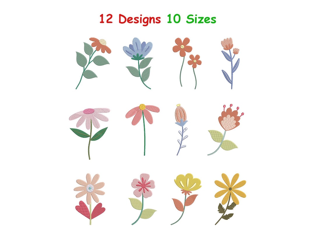 Flowers Embroidery Design - Floral Machine Embroidery Design Bundle ...