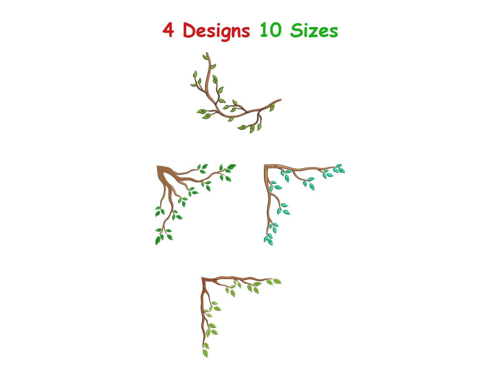 Tree Branch Embroidery File - Branch Machine File - Tree Branch Border ...