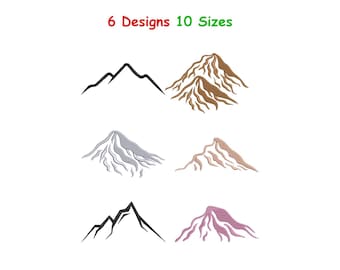 Mountain Peak Outline Embroidery File - Mountain Machine Embroidery - Mountain Top Embroidery Digital File - Mountain Emb Pattern - 10 Sizes
