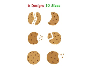 Diseño de bordado de galletas - Archivo digital de mini galletas - Bordado de postres - Diseño de bordado de galletas de panadería - Bordado de bizcochos - 10 tamaños