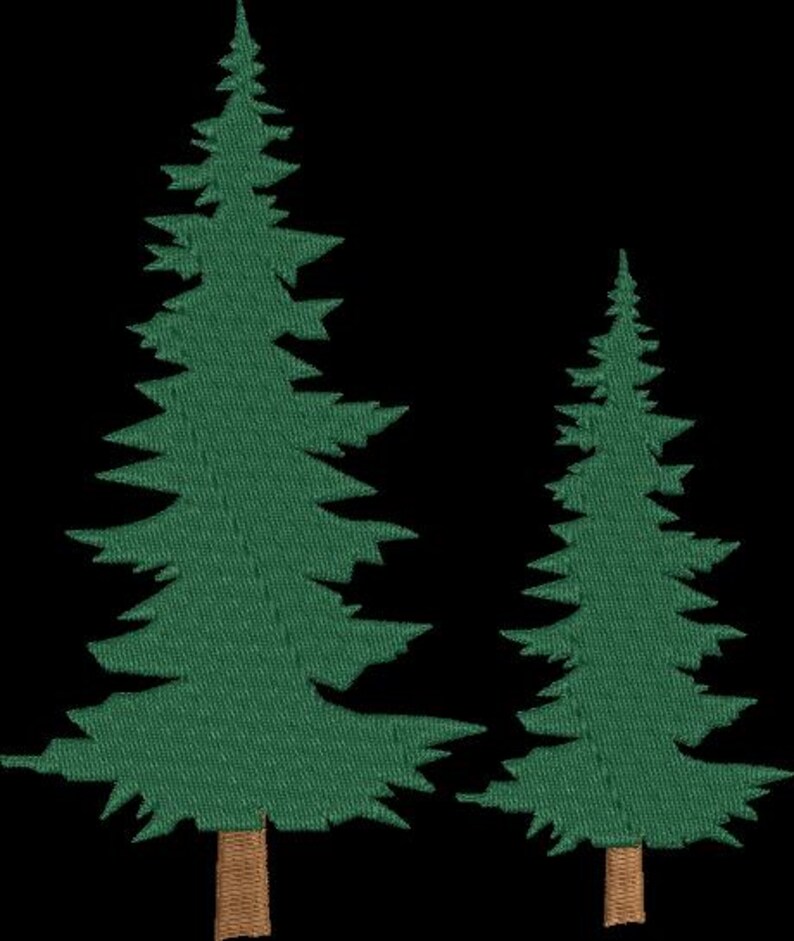 Pine Tree Embroidery Design Bundle - 3 Evergreen Trees Embroidery ...