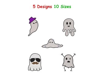 Funny Ghost Embroidery Designs - Halloween Digital Machine File - Ghost Pattern - Halloween Ghost Machine Embroider - Instant Download