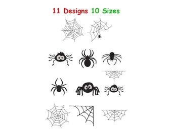Spider Web Bundle Embroidery Design, Spiderweb Embroidery Design, Spooky Season Embroidery Design, Halloween Embroidery Designs,  10 Sizes