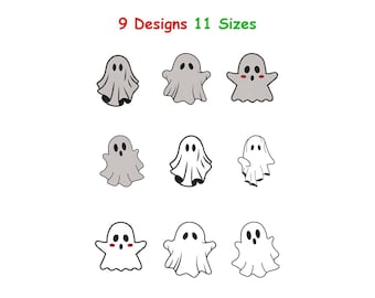 Ghost Bundle Embroidery Design, Mini Cute Ghosts Embroidery Design, Boo Embroidery, Halloween Embroidery, Ghost Outline Embroidery