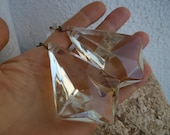 2 antique,cut-glass crystal drops,3 1 4 39 39 length x 2 1 4 39 39 w.with small octaganol prism from 1940s glass chandelier