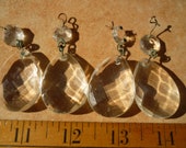 lot of 4 antique,cut-glass crystal drops,1.5 39 39 length x 1 1 4 39 39 w.with small octaganol prism from 1940s glass chandelier