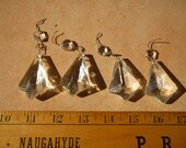 lot of 4 antique,cut-glass crystal drops,2 1 4 39 39 length x 1 1 2 39 39 w.with small octaganol prism from 1940s glass chandelier