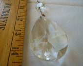 antique,cut-glass crystal drop,3 39 39 length x 2 39 39 w.with small octaganol prism from 1940s glass chandelier