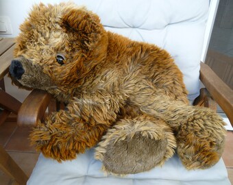 vintage, Sigikid, grand, Grizzly, ours en peluche en peluche, Allemagne de l'ouest, 27 pouces de longueur.