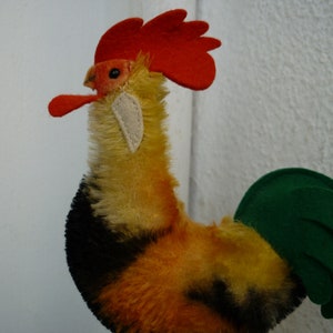 vintage,Steiff rooster,cockerel 1317 07 silverscript button.