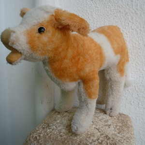 Very rare,Steiff cosy calf,cow,Dralon plush,1967-1975,no ids.