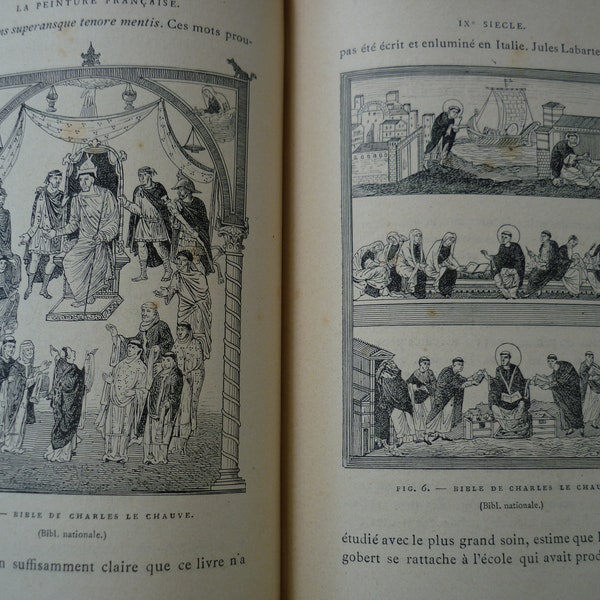 123 gravures, La Peinture Francaise, Paul Mantz du IX siecle.1897 1st.edition Frans boek over schilderijen