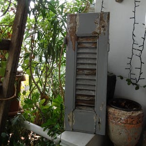 Antique,French,crusty,weather worn,small,wooden shutter panel,salvage piece,as found condition.