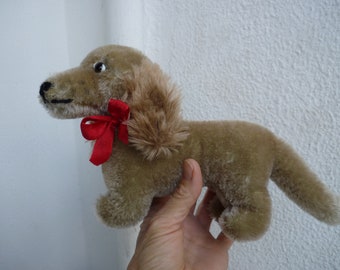 vintage,mohair,dachshund,dog,fixed position,glass eyes.
