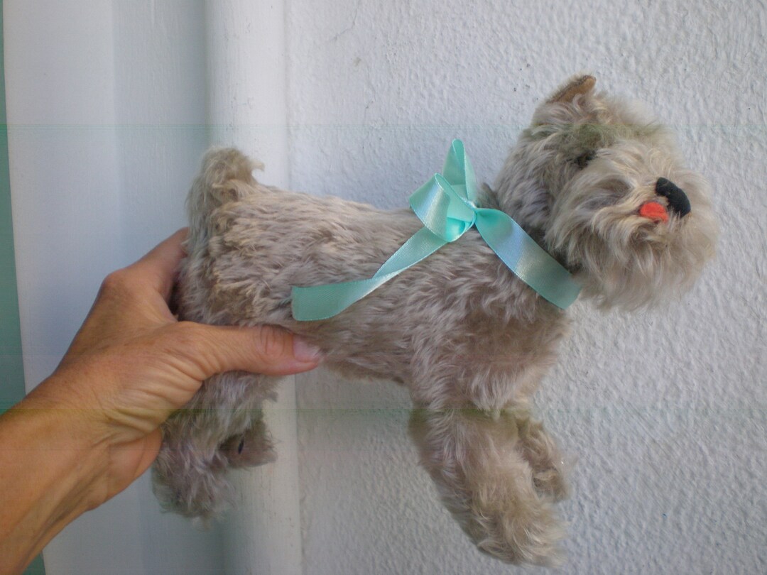 7'' Steiff Tessie,gray,grey,schnauzer Dog,swivel Head,fixed Limbs