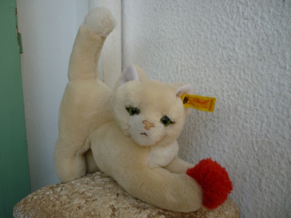 Vintage,steiff Cat,cosy Sulla,5440/16,plush Kitty,crouching