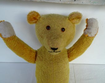 antique 60 cm/23 1/4'' entièrement articulé,ours en peluche,yeux en verre