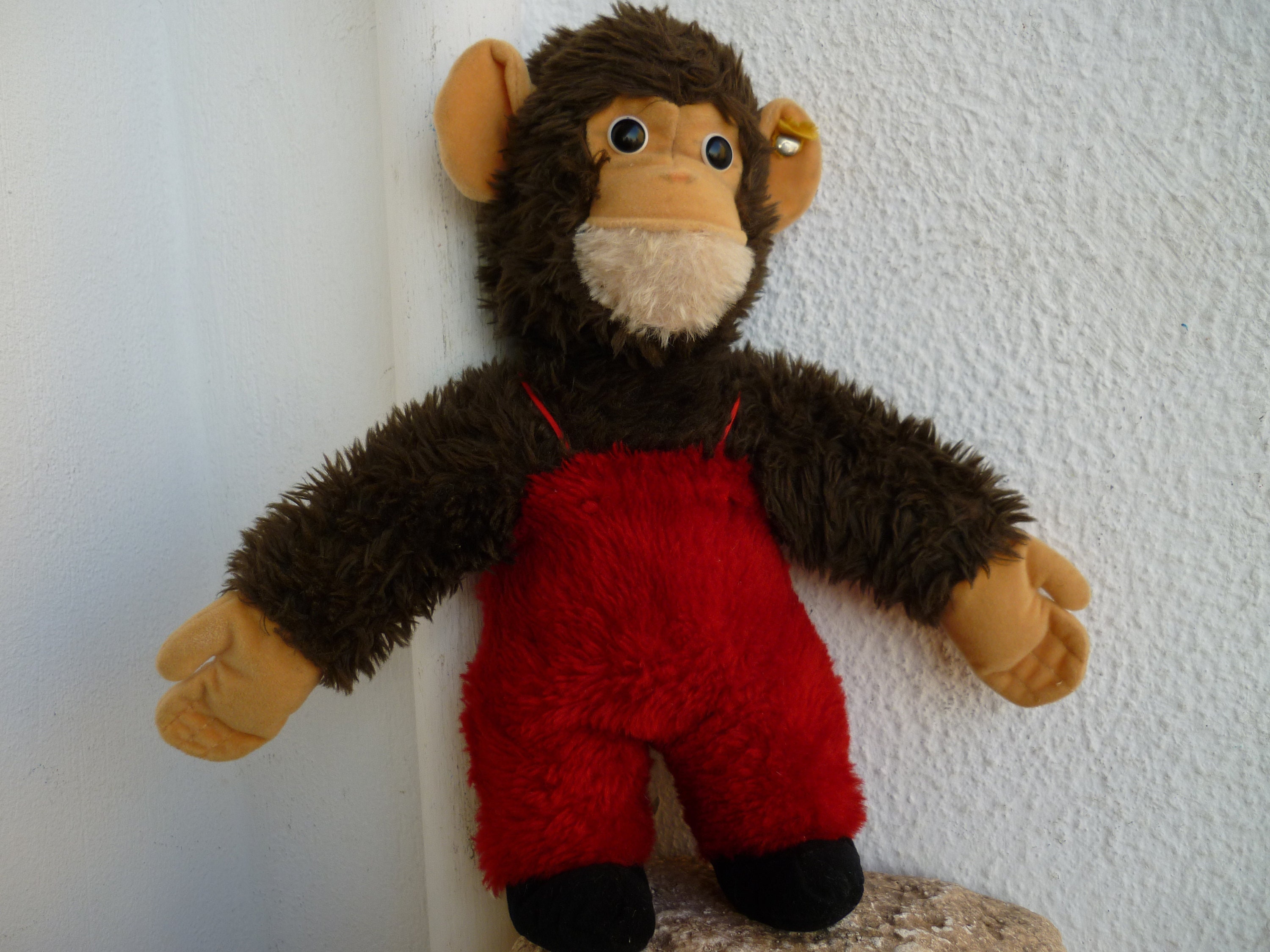 Vintage SteiffSchimpansePlüsch Dralon Affe mit roter Hose - Etsy.de