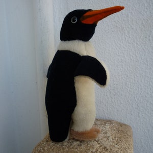 Pinguim Steiff Vintage, Cosy Charly, pássaro de pelúcia de 10&#39;&#39;, cabeça giratória, sem identificação