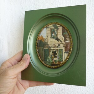 vintage,firmado,Carl Spitzweg,pintura en miniatura,der liebesbrief,La carta de amor.